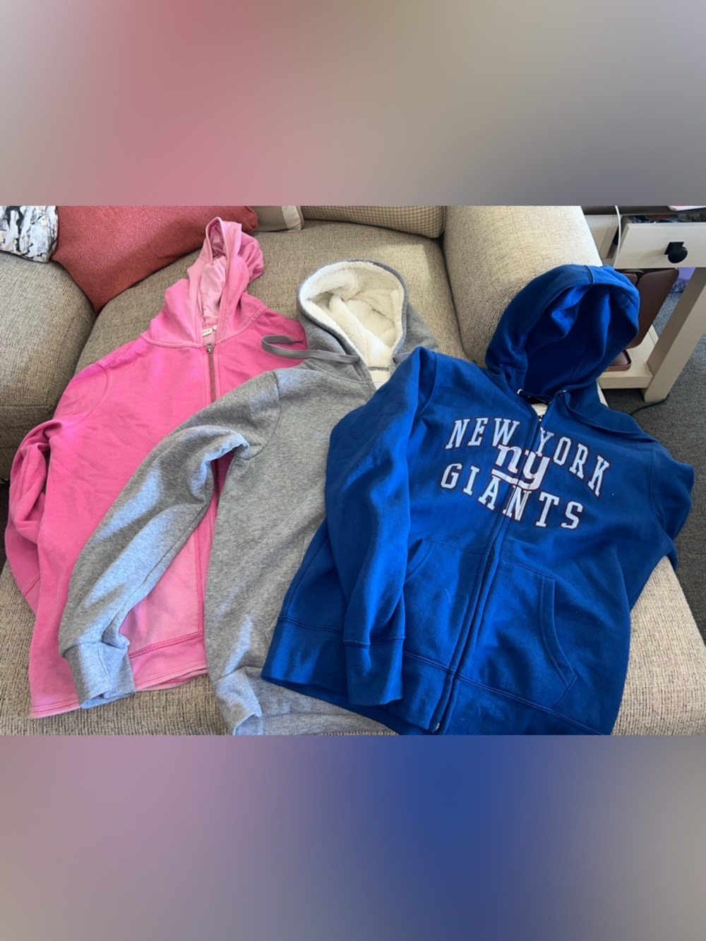 Lot of 3 zipup sweatshirts for women- sizes vary